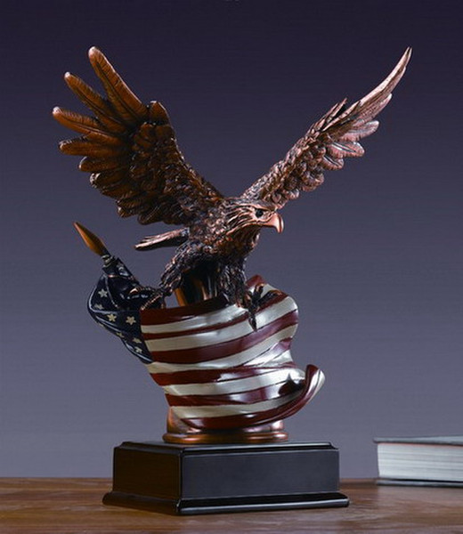 Eagle With American Flag Statue